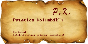 Patatics Kolumbán névjegykártya